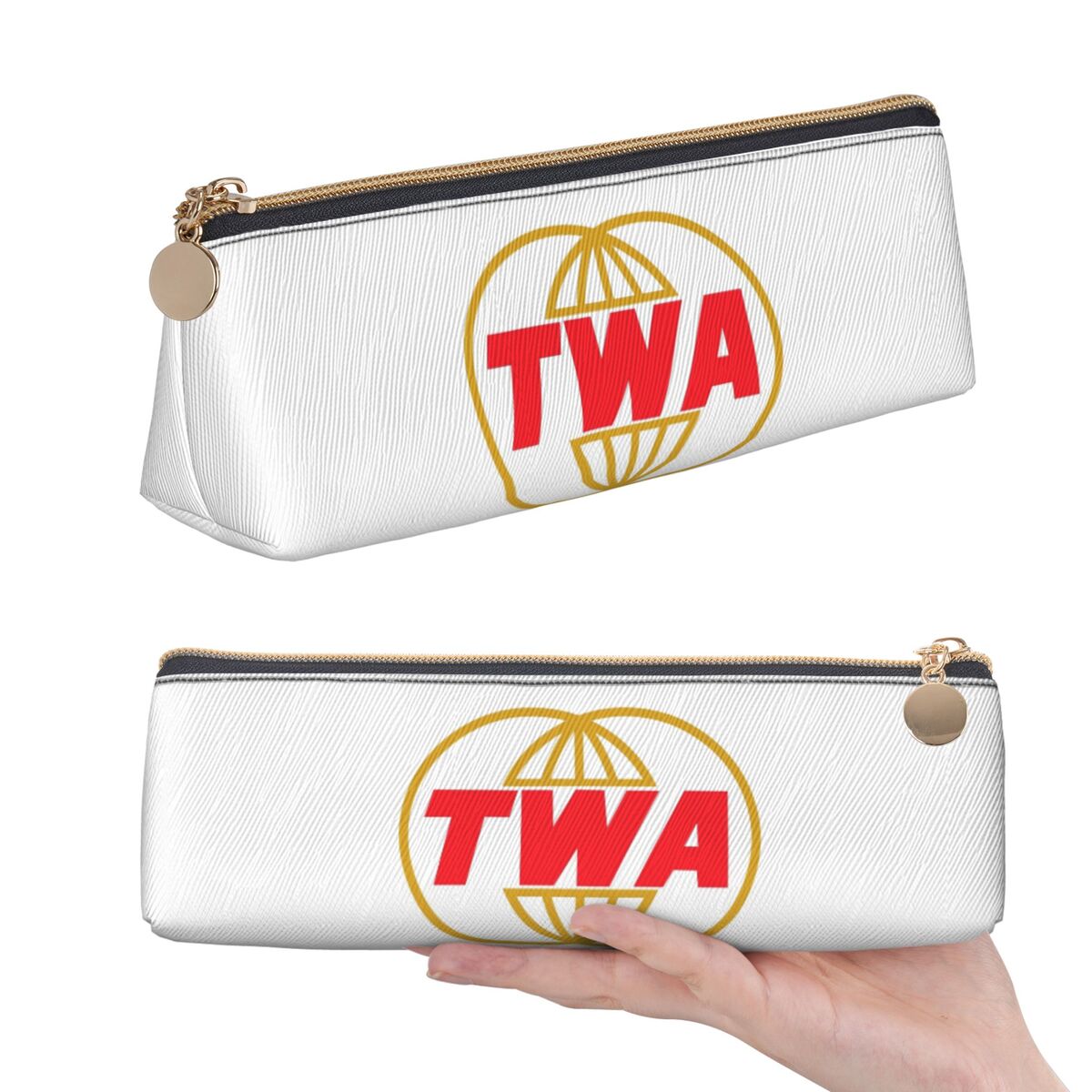 Leather Backpack Vintage - TWA Airlines - حافظة أقلام رصاص