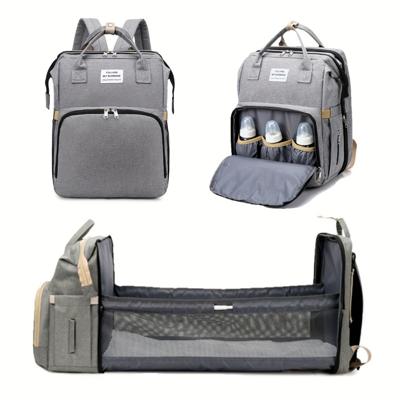 Backpack Diaper Bag - حقيبة أطفال عصرية قابلة للطي، حقيبة