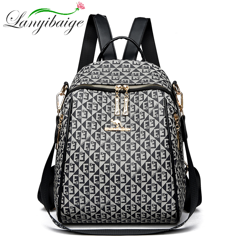Fashion Backpack Women - حقيبة كتف بطبعة حروف عتيقة للنساء