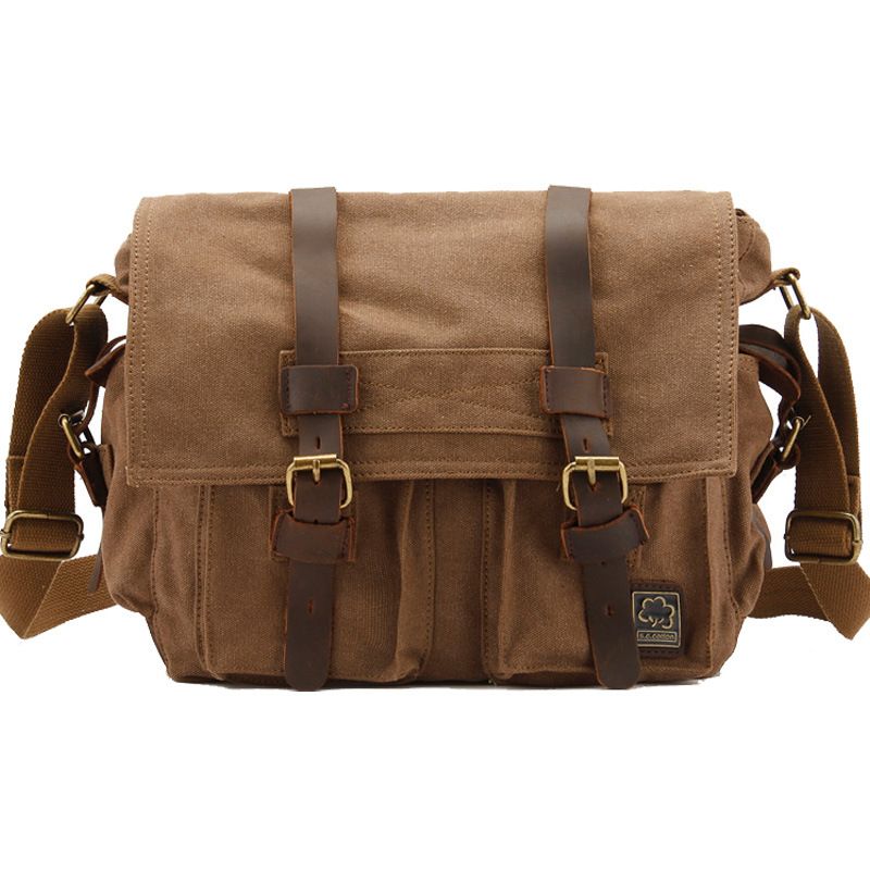 Leather Backpack Vintage - حقيبة كتف مدرسية كاجوال للرجال والنساء
