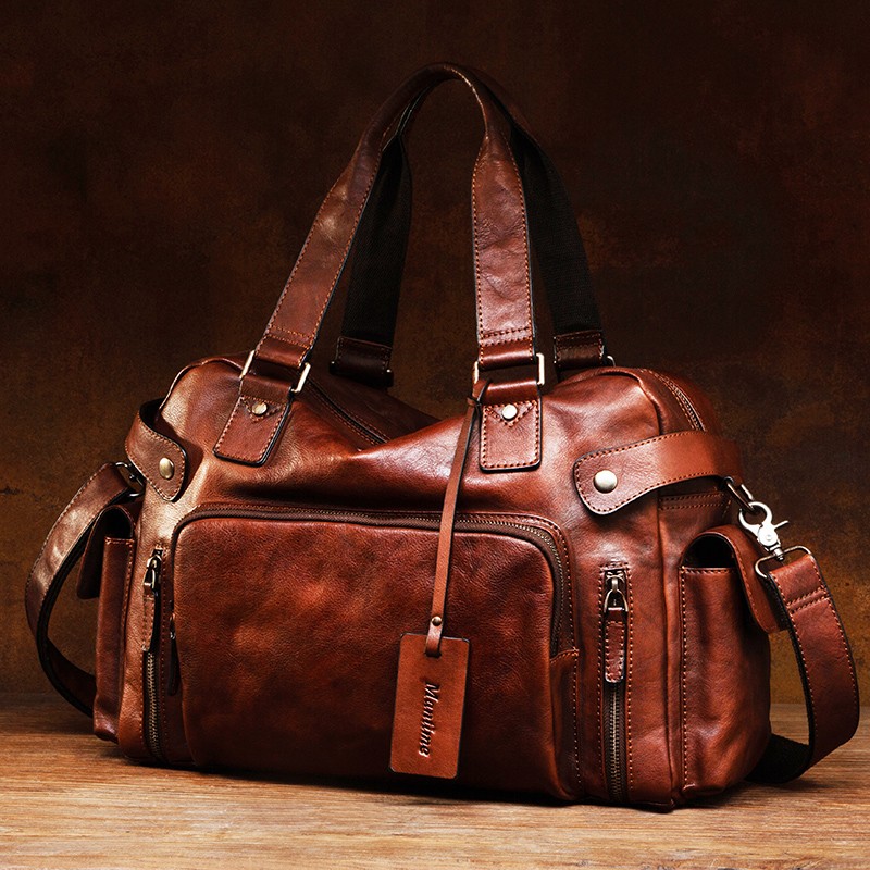 Leather Backpack Vintage - حقيبة رجالية كلاسيكية من الجلد المدبوغ