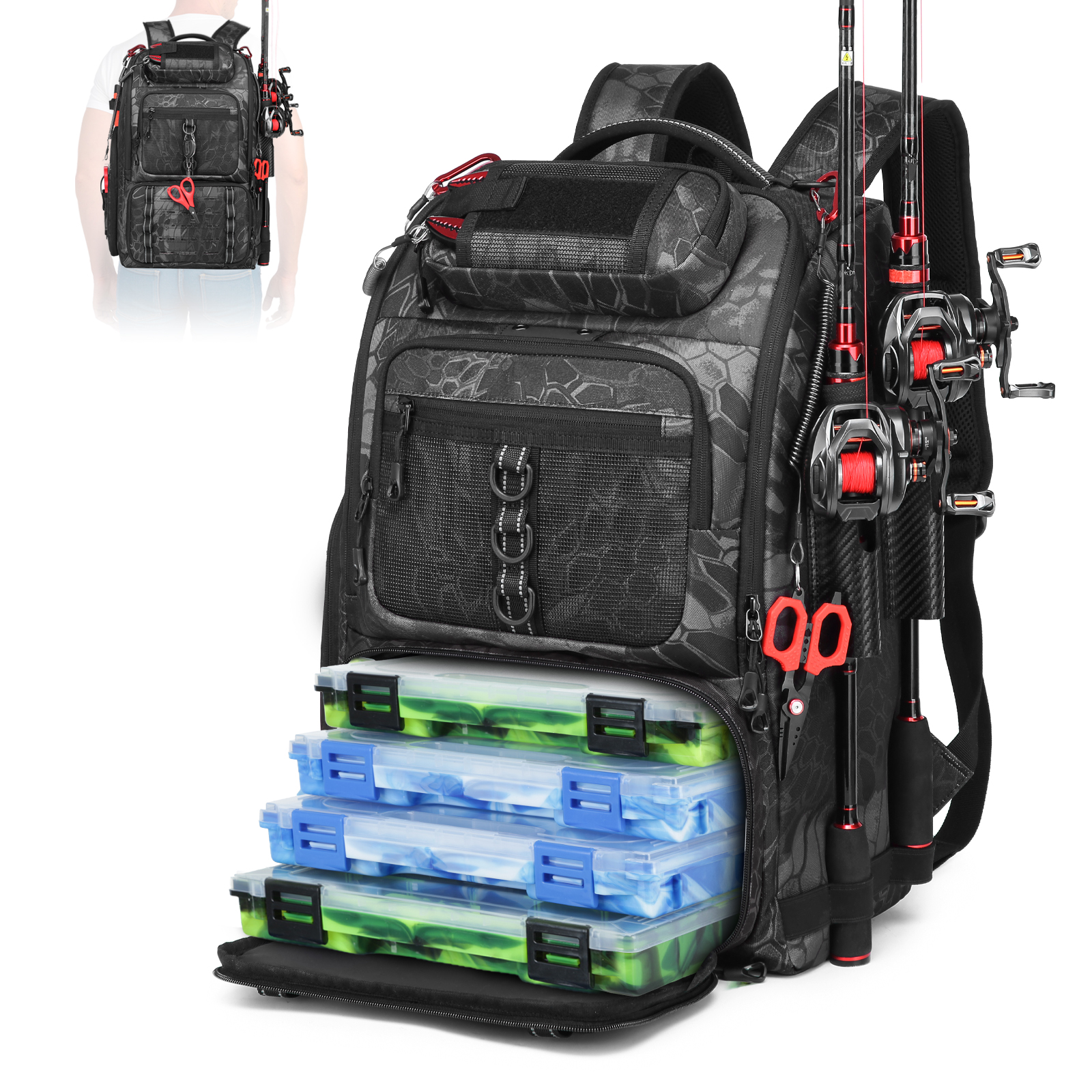 Backpack Insert Organizer - حقيبة ظهر للصيد سعة 40 لتر