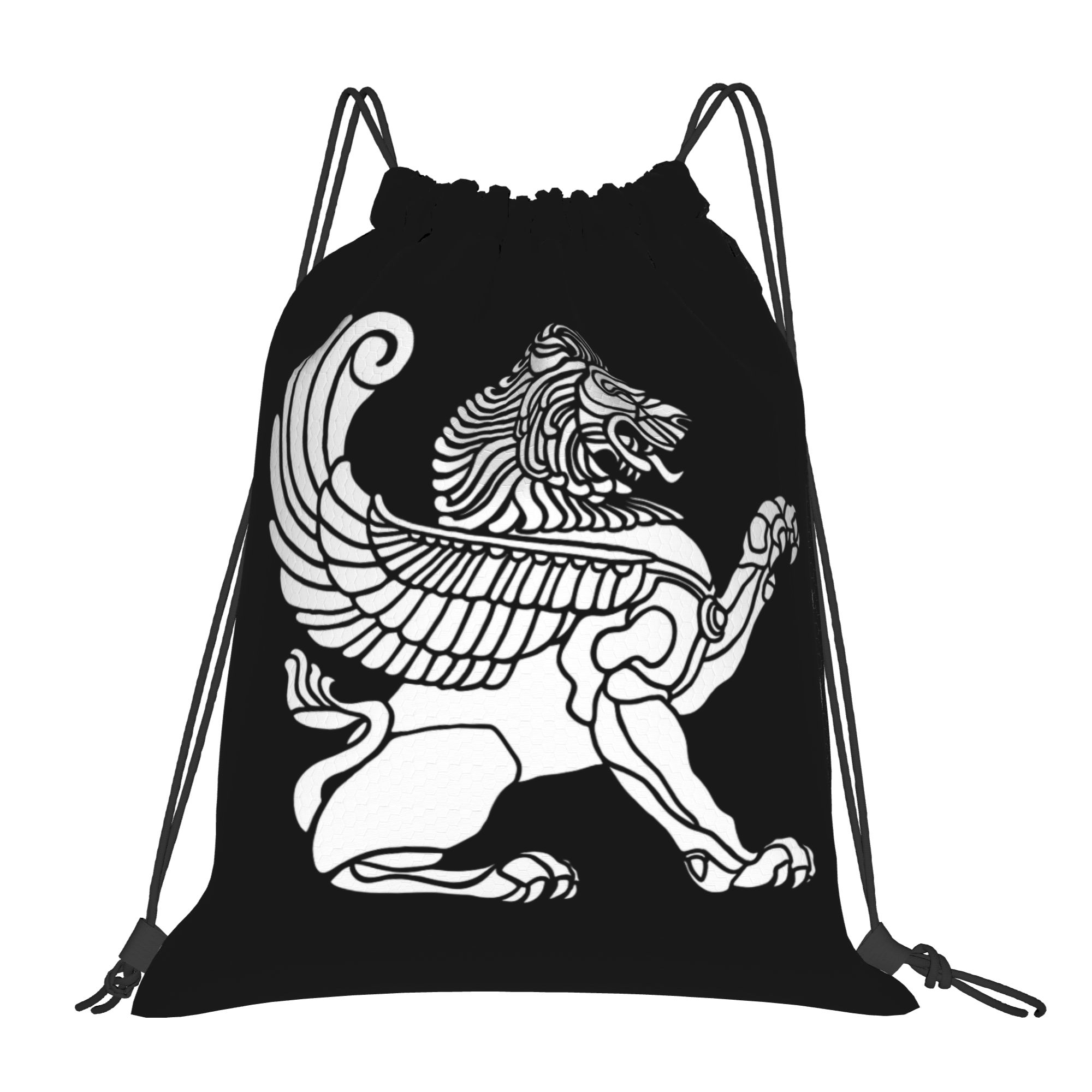 Drawstring Gym Bag - حقيبة ظهر برباط بتصميم أسد فارسي