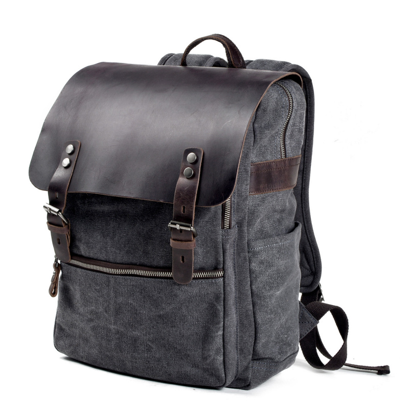 Canvas Backpack Casual - حقيبة ظهر رجالية بتصميم ريترو، حقيبة