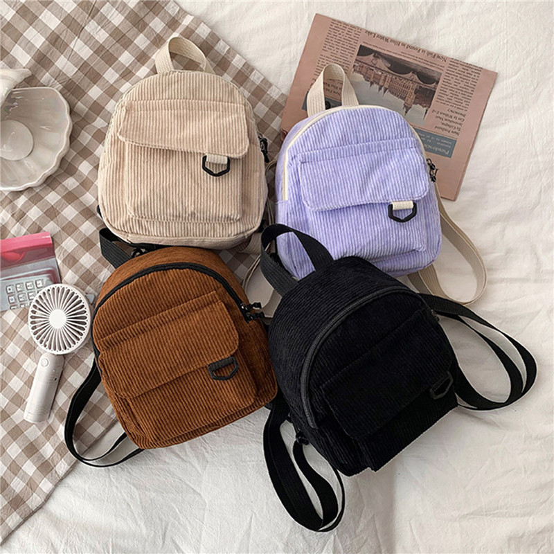 Fashion Backpack Women - الصلبة اللون حقيبة ظهر صغيرة سروال