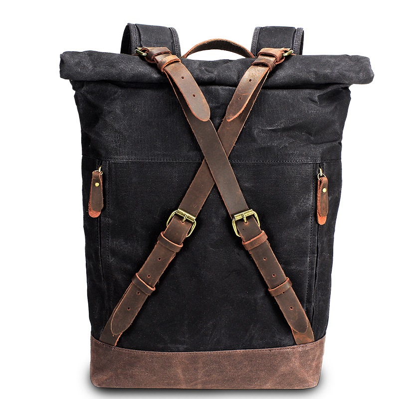 Leather Backpack Vintage - حقائب ظهر جلدية قماشية ريترو للرجال