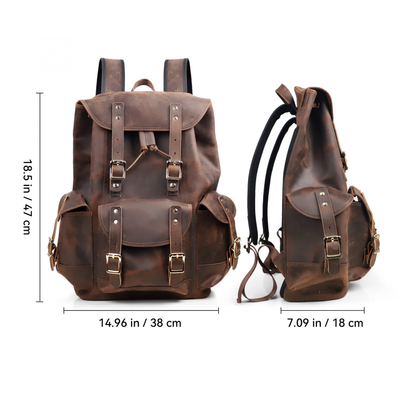 حقيبة ظهر جلدية فاخرة جديدة لل - مراجعة Leather Backpack Vintage وسعره