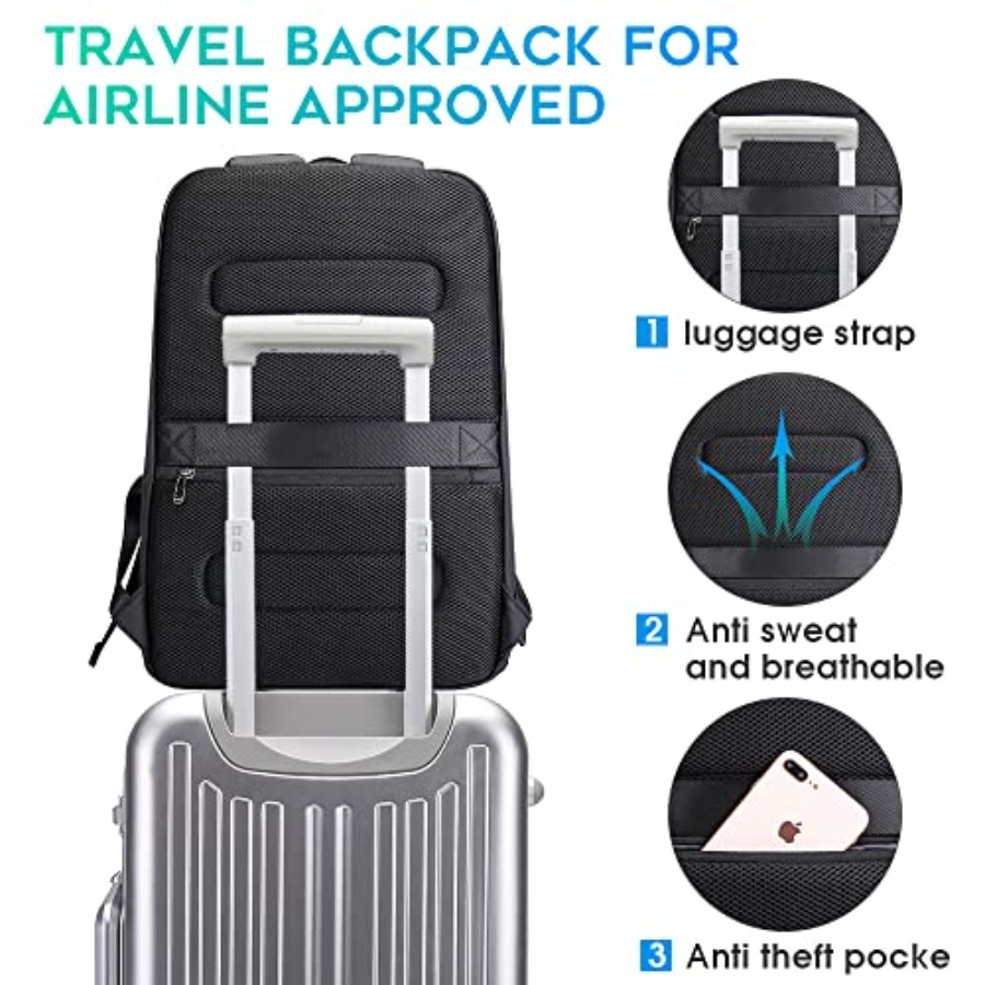 حقيبة ظهر ذكية للأعمال مقاومة  - مراجعة Laptop Backpack 15.6 وسعره