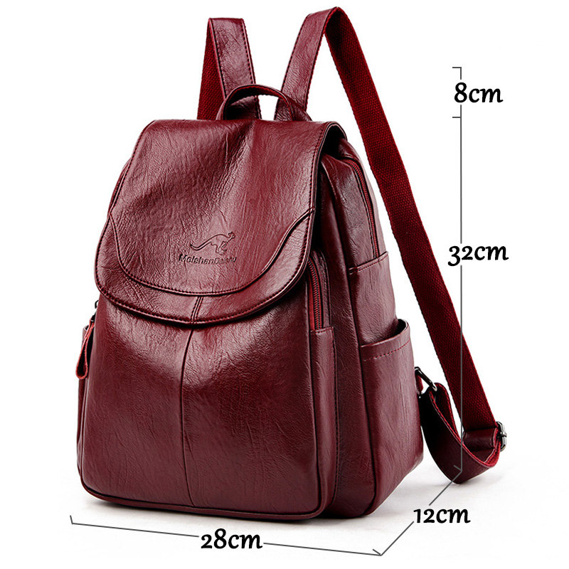 9 ألوان المرأة حقائب ظهر جلدية - مراجعة Leather Backpack Vintage وسعره