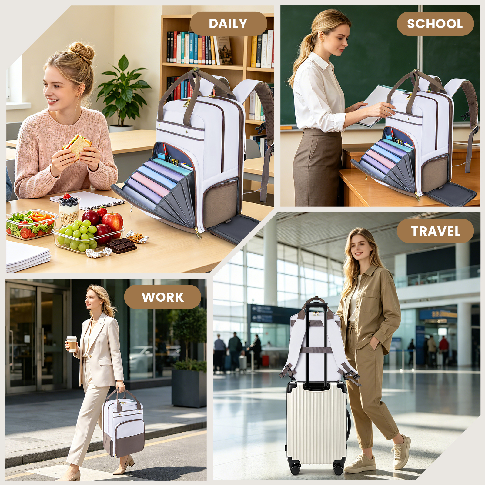 حقيبة ظهر للمعلم مع حقيبة غداء - مراجعة Laptop Backpack 15.6 وسعره