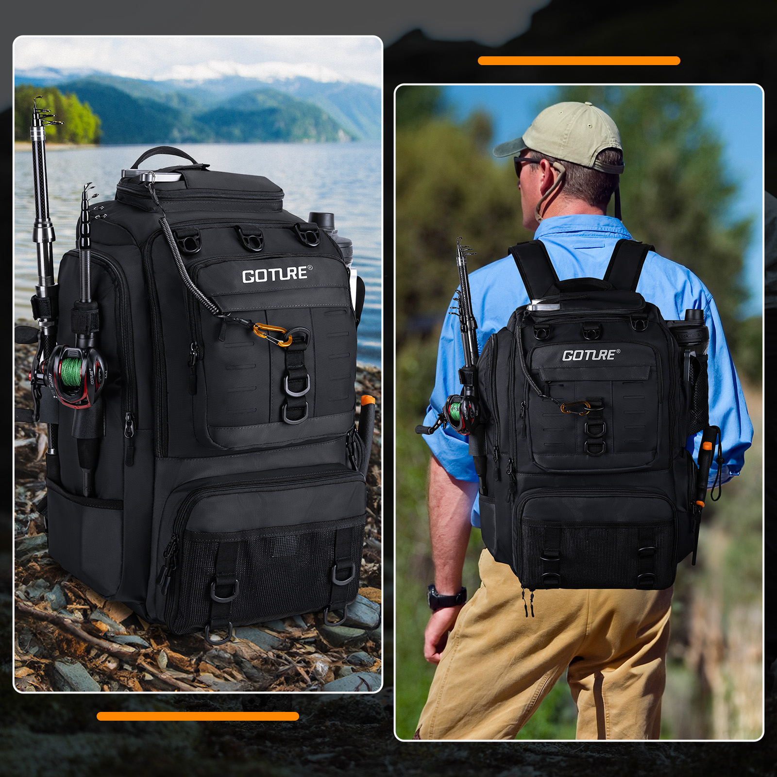 حقيبة صيد من Goture مع حاملات  - مراجعة Backpack Insert Organizer وسعره