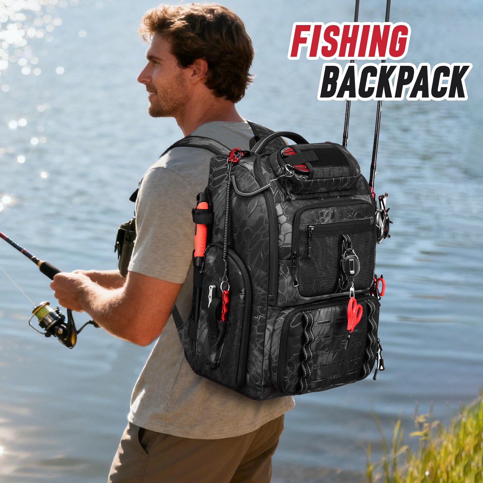 حقيبة ظهر للصيد سعة 40 لتر مقا - مراجعة Backpack Insert Organizer وسعره