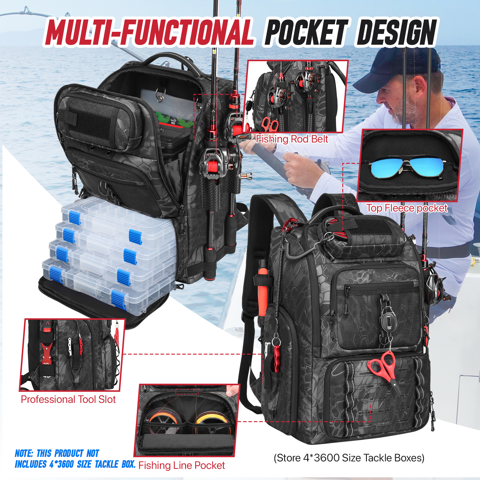 حقيبة ظهر للصيد سعة 40 لتر مقا - مراجعة Backpack Insert Organizer وسعره