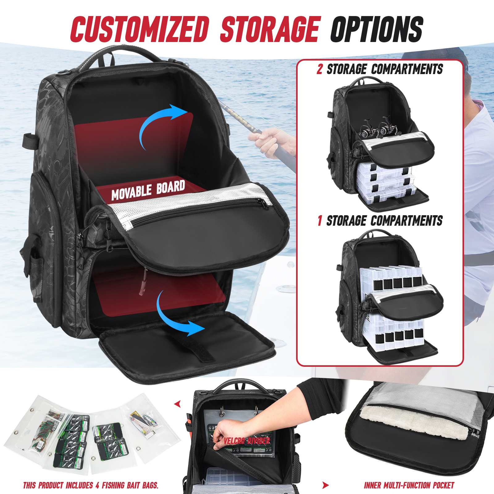 حقيبة ظهر للصيد سعة 40 لتر مقا - مراجعة Backpack Insert Organizer وسعره