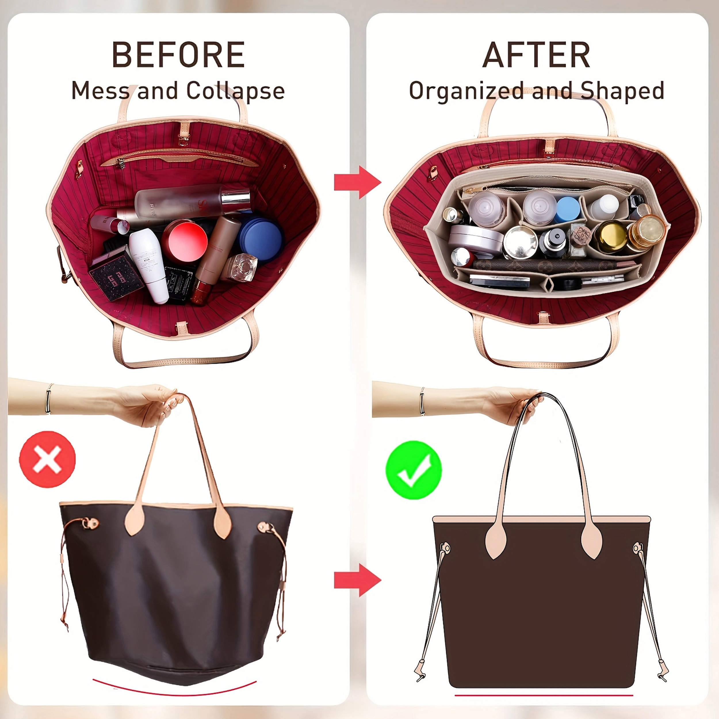 منظم حقائب يد وحقيبة سفر كبيرة - مراجعة Backpack Insert Organizer وسعره