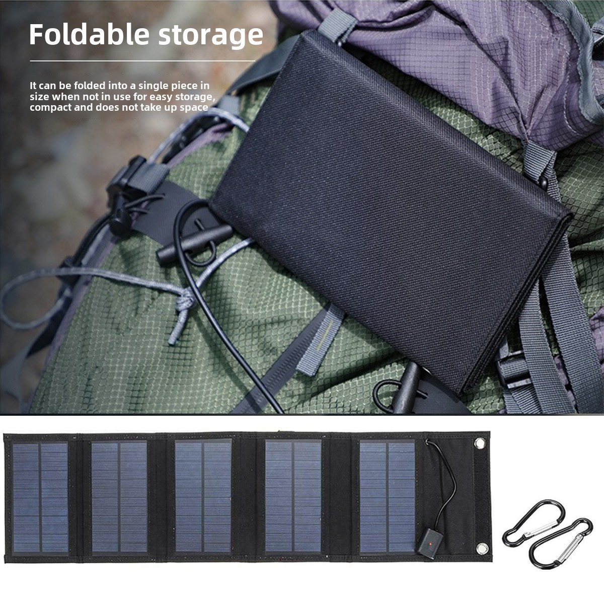 شاحن شمسي محمول قابل للطي مقاو - مراجعة Foldable Backpack Small وسعره