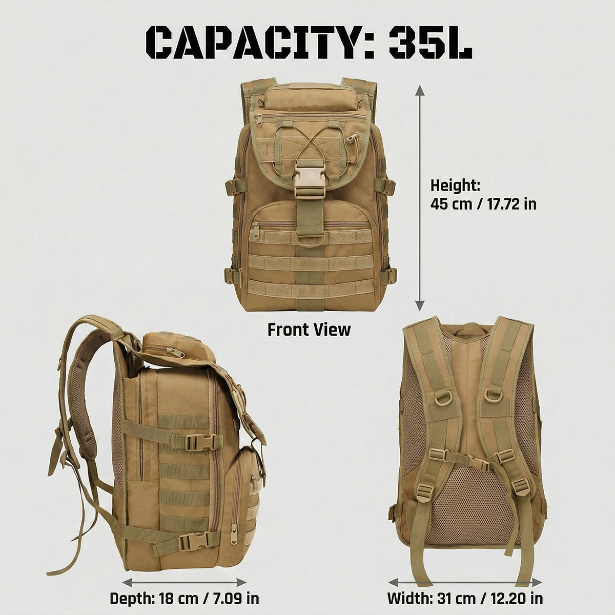 حقيبة ظهر تدريبية للرجال سعة 3 - مراجعة Rucksack Military Style وسعره