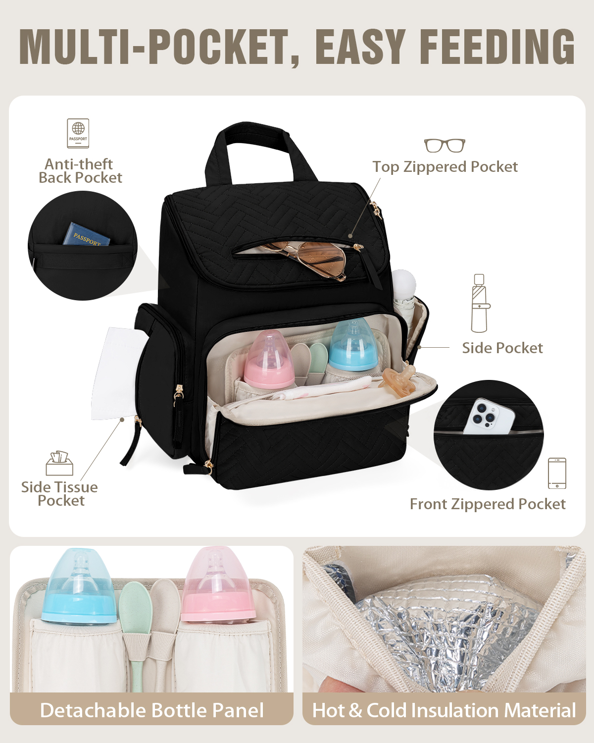 حقيبة ظهر لحفاضات الأطفال مقاو - مراجعة Backpack Diaper Bag وسعره
