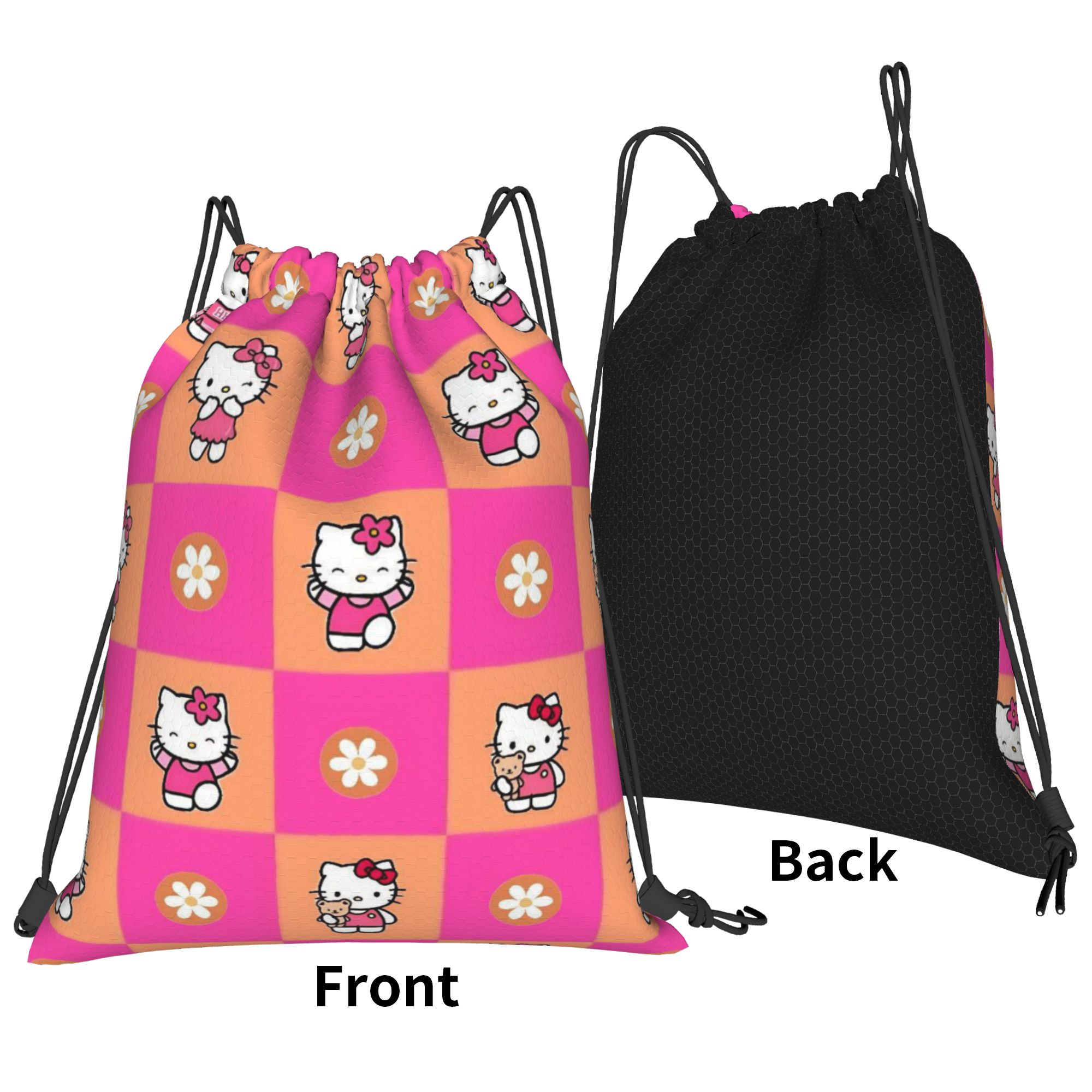 حقيبة ظهر وردية اللون بنمط مرب - مراجعة Drawstring Gym Bag وسعره