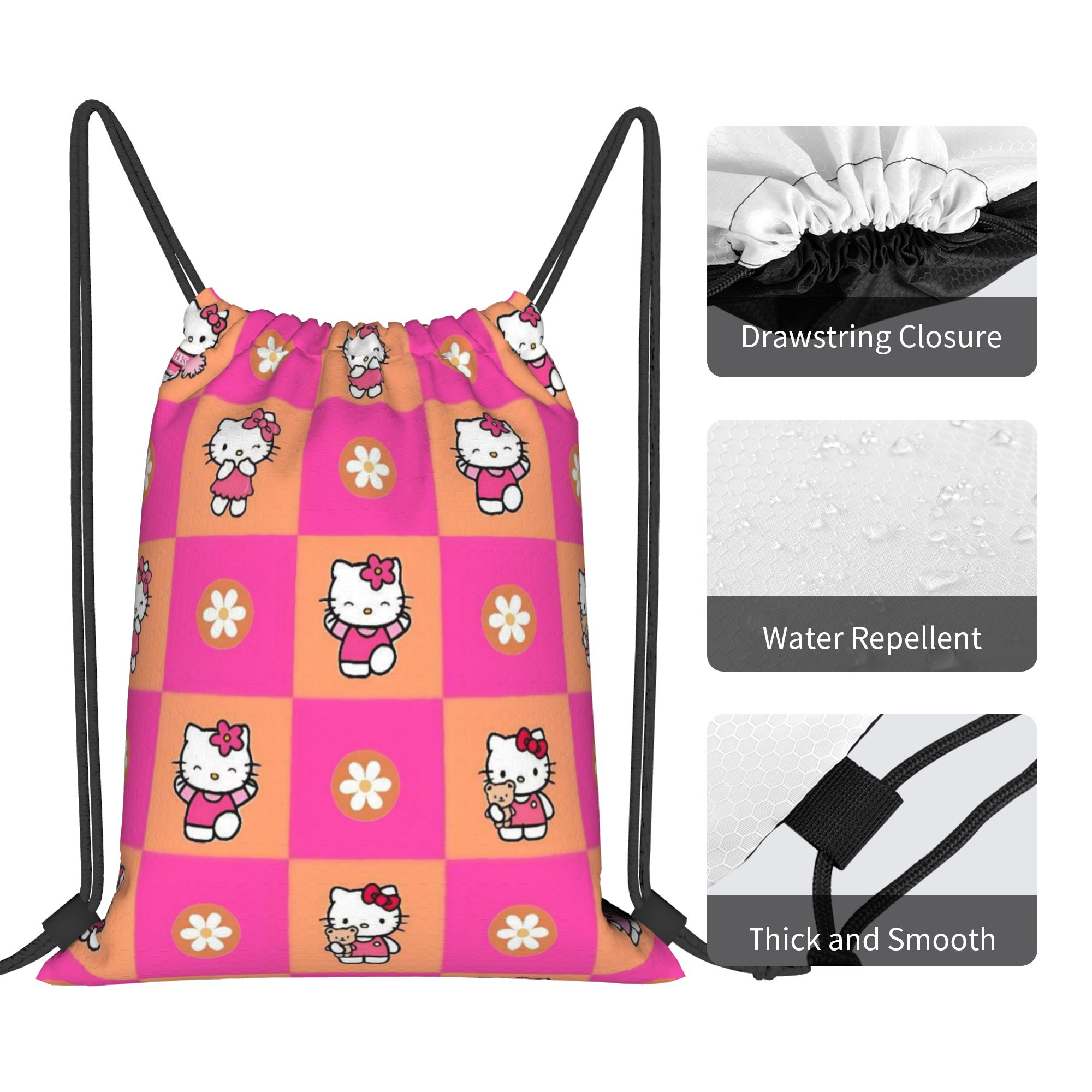 حقيبة ظهر وردية اللون بنمط مرب - مراجعة Drawstring Gym Bag وسعره