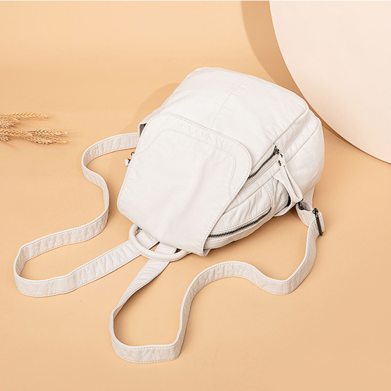 حقيبة ظهر من الجلد الأبيض المغ - مراجعة Fashion Backpack Women وسعره