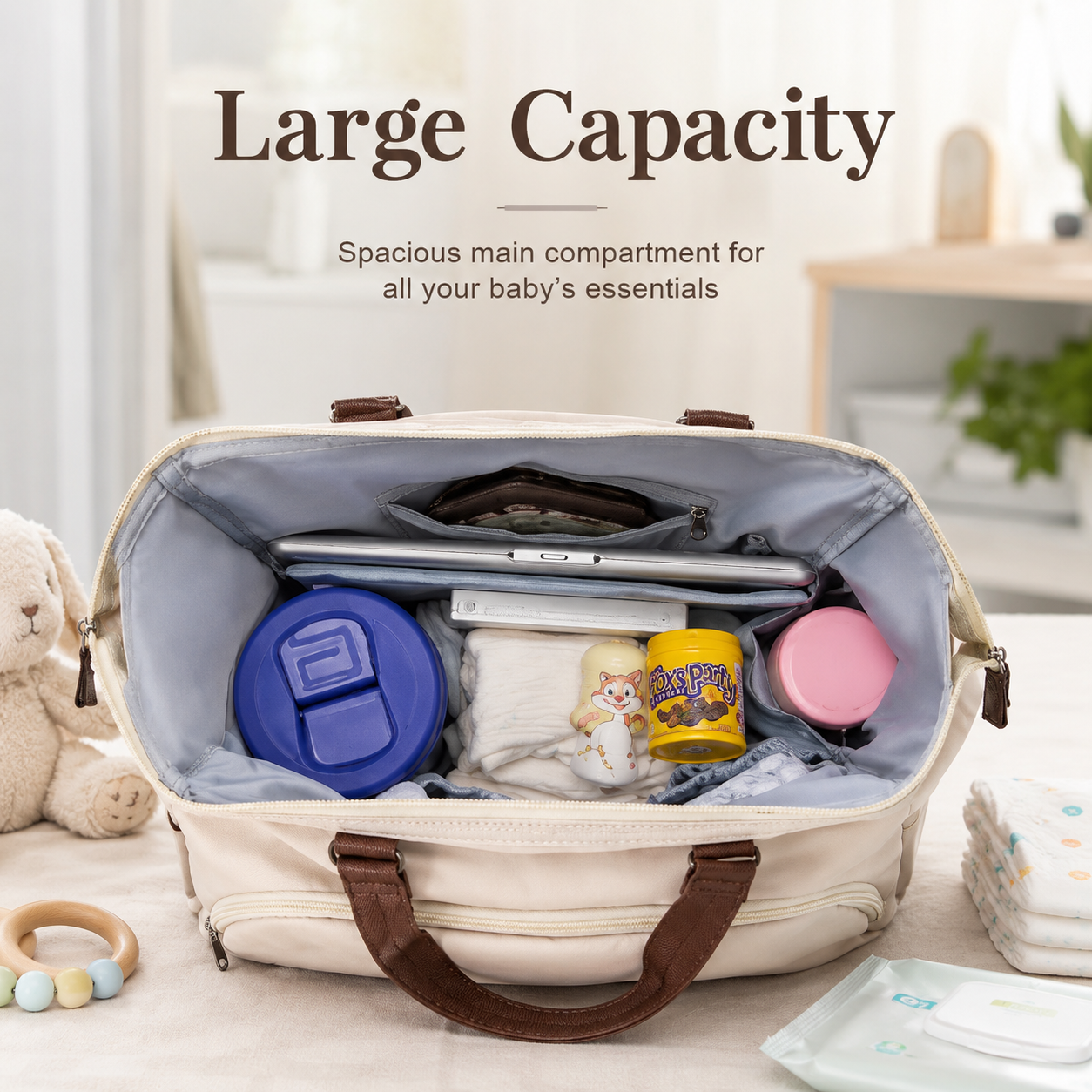 حقيبة حفاضات كبيرة السعة متعدد - مراجعة Backpack Insert Organizer وسعره