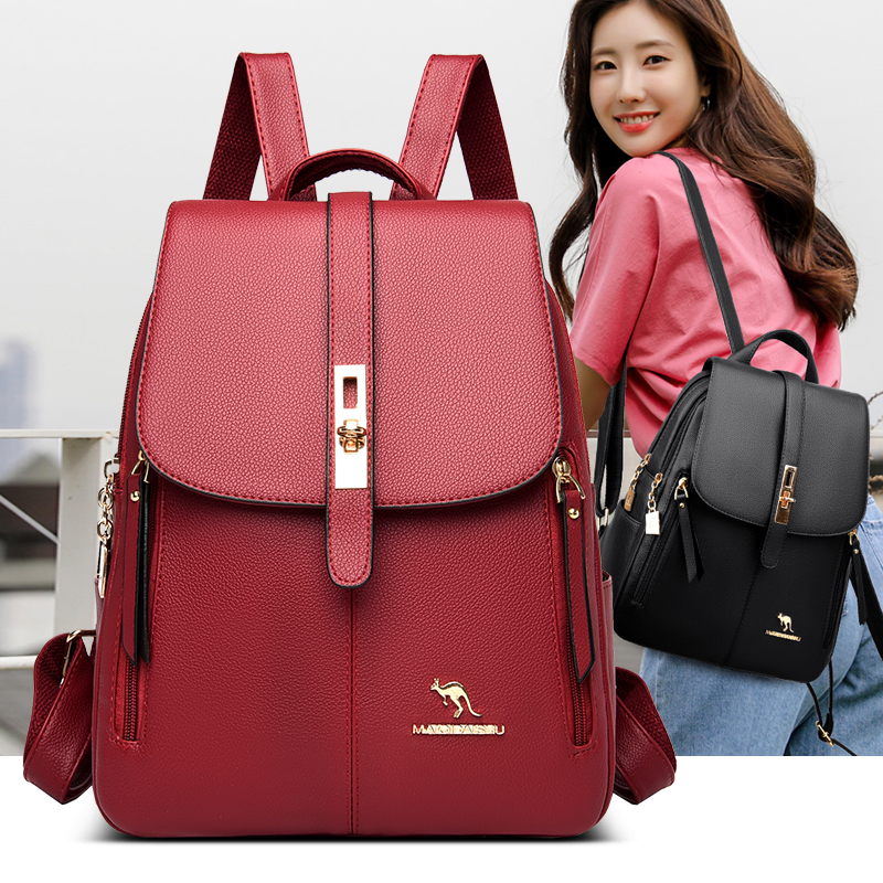حقائب ظهر جلدية فاخرة للفتيات  - مراجعة Leather Backpack Vintage وسعره