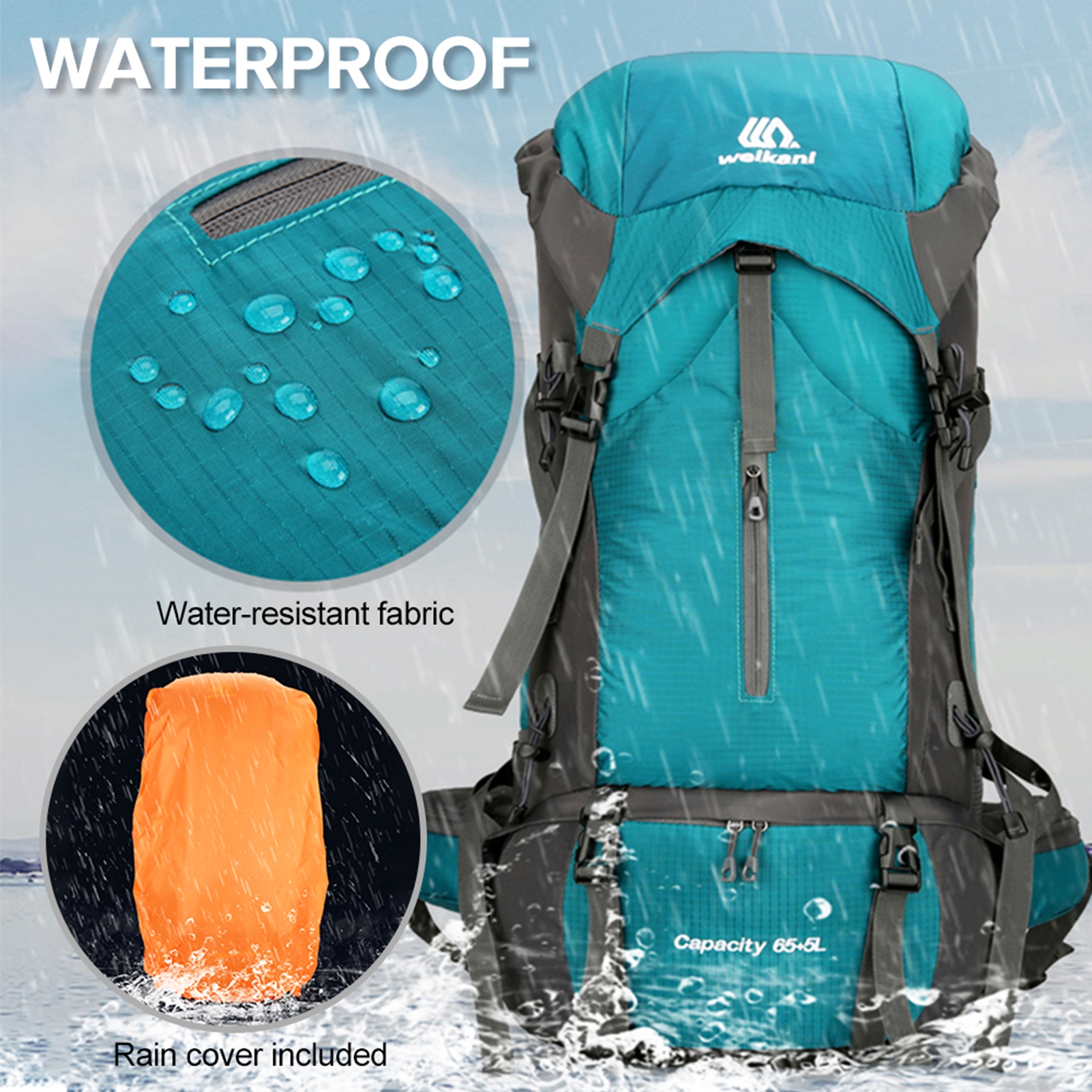 حقيبة ظهر كبيرة جدًا سعة 70 لت - مراجعة Rain Cover Backpack وسعره