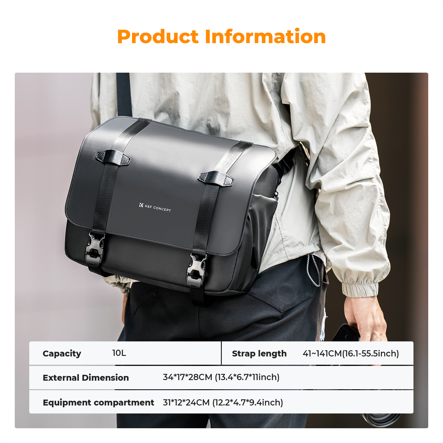 حقيبة كاميرا K&F CONCEPT سعة 1 - مراجعة Sling Backpack Shoulder وسعره