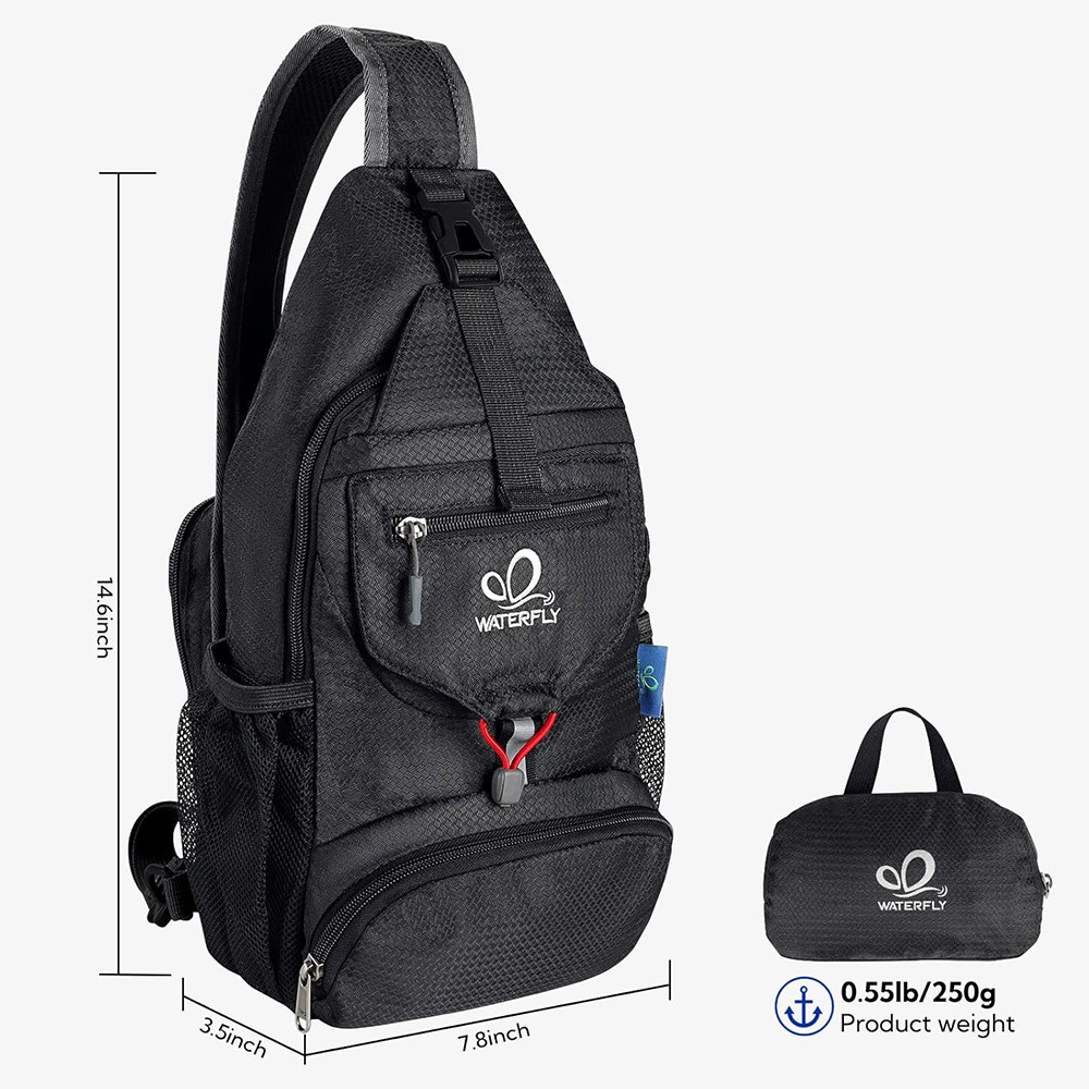 حقيبة صدر WATERFLY كتف صغيرة ع - مراجعة Sling Backpack Shoulder وسعره