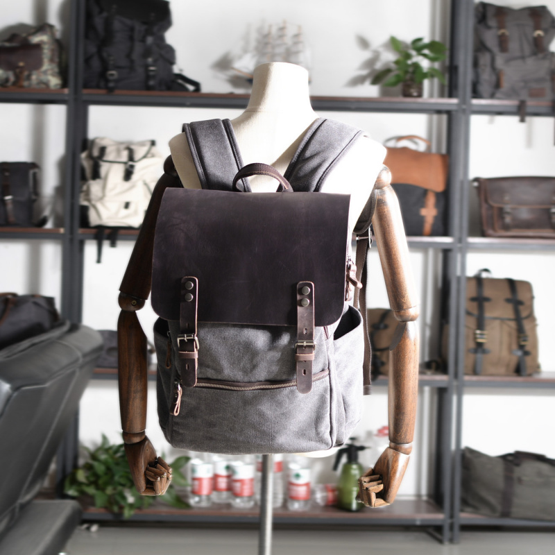 حقيبة ظهر رجالية بتصميم ريترو، - مراجعة Canvas Backpack Casual وسعره