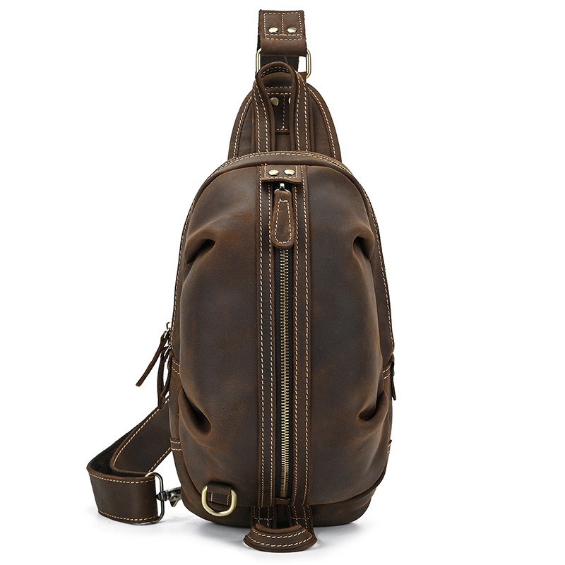 حقيبة صدر للرجال من الجلد الطب - مراجعة Sling Backpack Shoulder وسعره