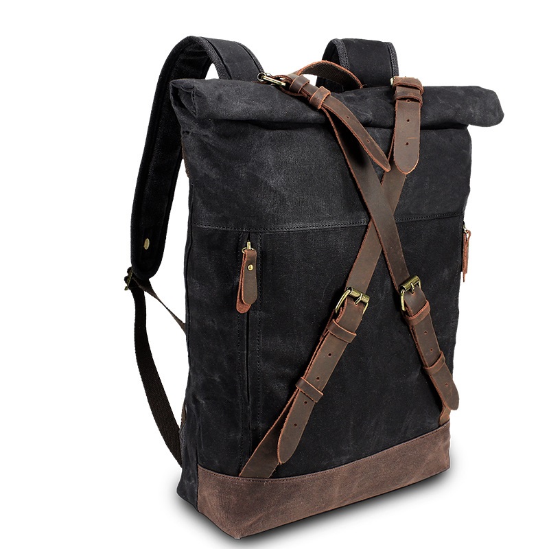 حقائب ظهر جلدية قماشية ريترو ل - مراجعة Leather Backpack Vintage وسعره